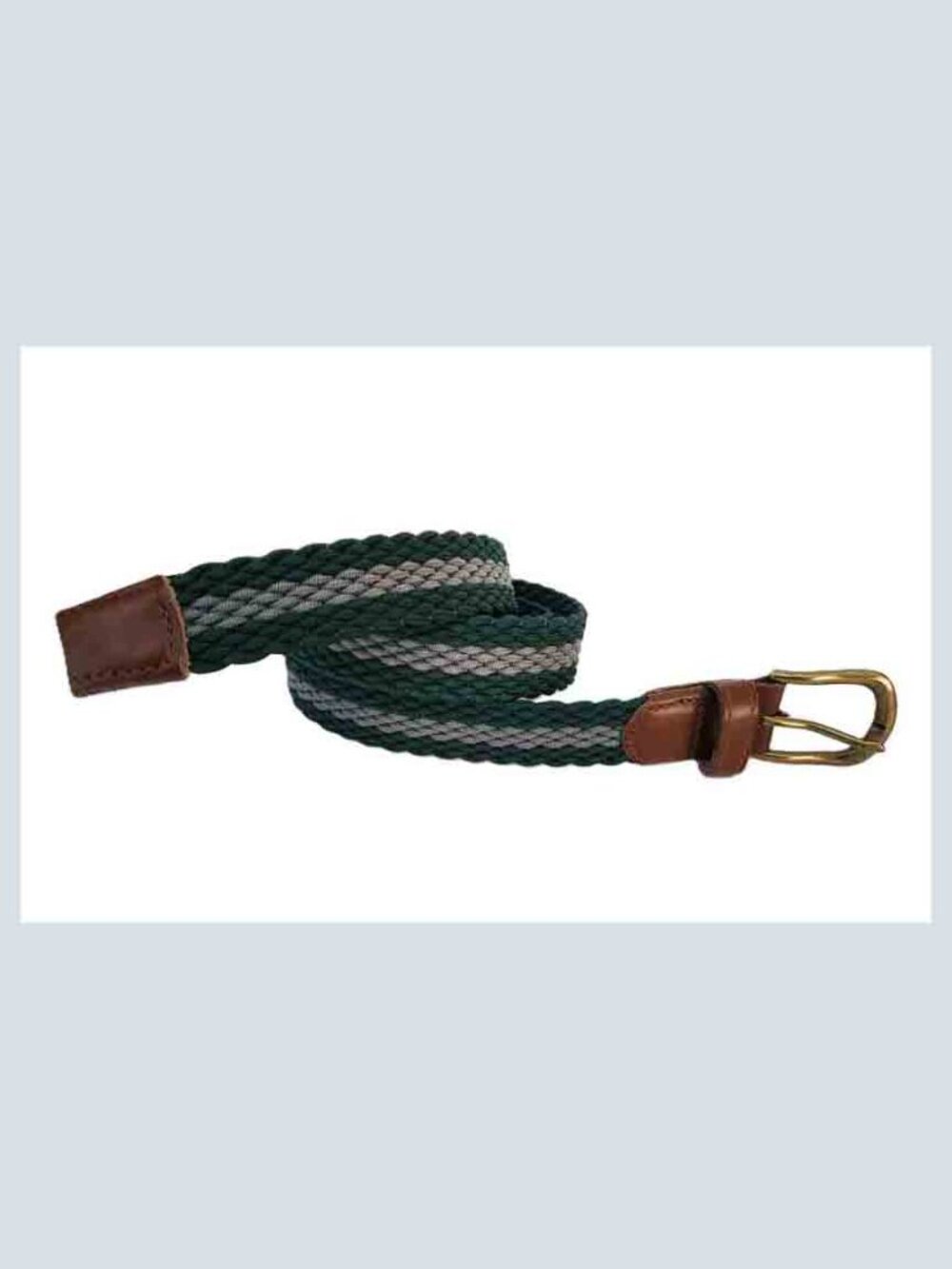 Vintage J Crew Braided & Leather Belt Brass Buckle Men's Size Large 38-40